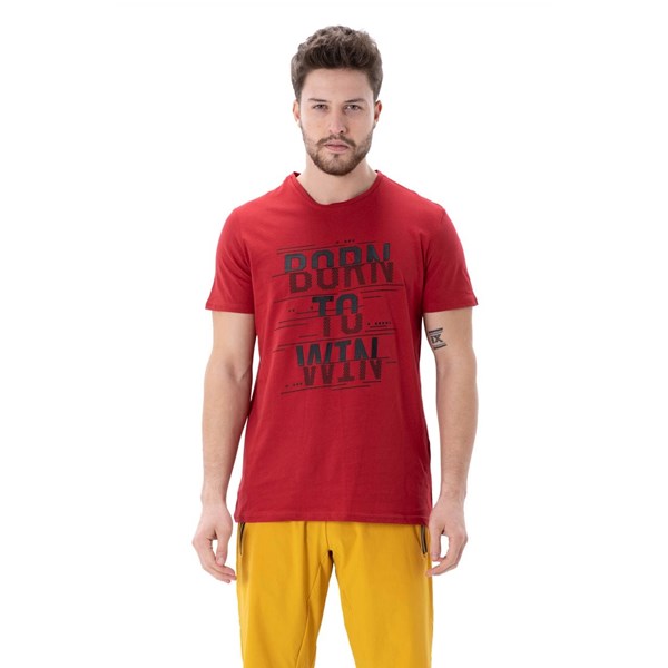 Erkek T-shirt Bis Yaka Baskılı Erkek Tshirt Ürün Kodu: 1912063-RED