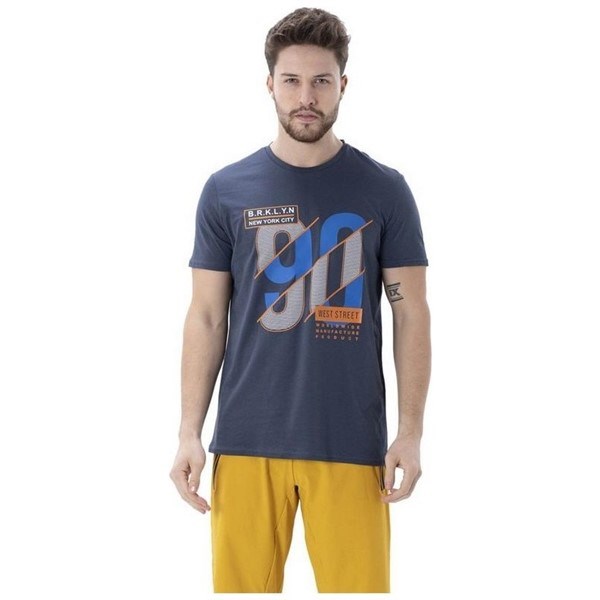Erkek T-shirt Bis Yaka Baskılı Erkek Tshirt Ürün Kodu: 1912067-410