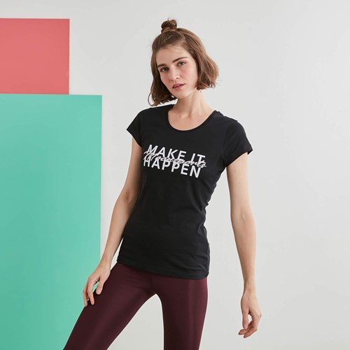 Kadın T-shirt Barbara Kadın Make İt Baskılı  Tshirt Ürün Kodu: 20206003-2001