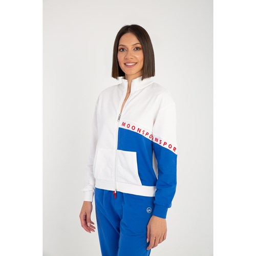 Kadın Sweatshirt Olivia Kadın Fermuarlı Beyaz Siyah Sweatshirt Ürün Kodu: 21219002-ECR