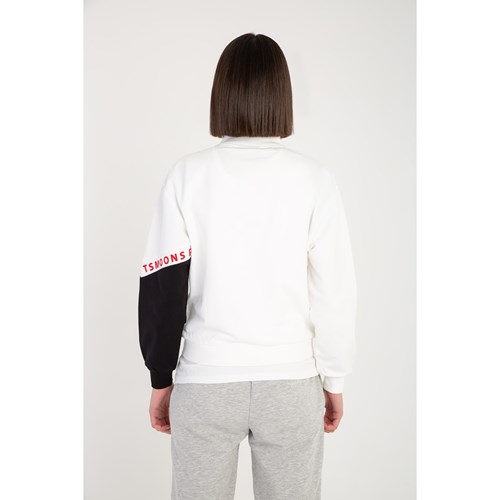 Kadın Sweatshirt Olivia Kadın Fermuarlı Beyaz Siyah Sweatshirt Ürün Kodu: 21219002-ECS