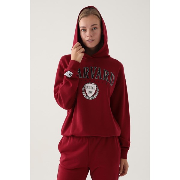 Kadın Sweatshirt HARVARD Eşofman Üst Sweatshirt Ürün Kodu: L1625-bordo