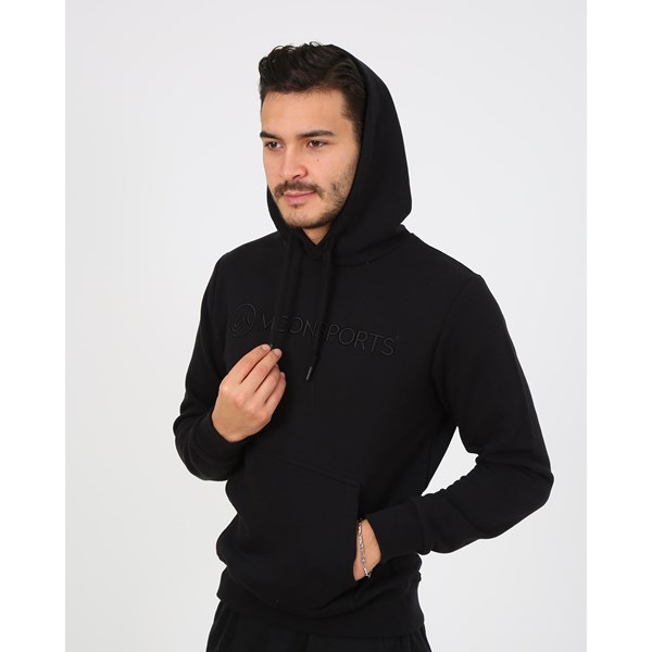 Erkek Kapüşonlu Sweatshirt Lucas Erkek Kapüşonlu  Sweatshirt Ürün Kodu: M222411203-siyah
