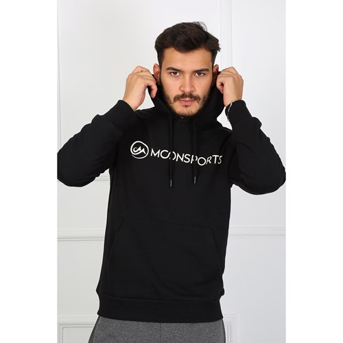 Erkek Kapüşonlu Sweatshirt Jardon Erkek Kapüşonlu  Sweatshirt Ürün Kodu: M222411204-siyah