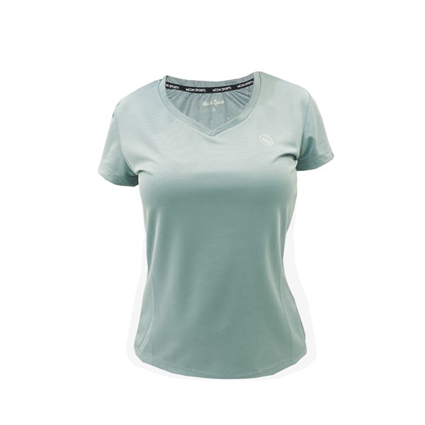 Kadın T-shirt Side Kadın V Yaka  Sporcu Tshirt Ürün Kodu: M222420615-GRİ