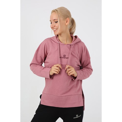 Kadın Kapüşonlu Sweatshirt Rose Kadın Kapüşonlu  Sweatshirt Ürün Kodu: M222421203-gülkurusu