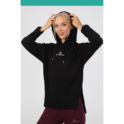 Kadın Kapüşonlu Sweatshirt Rose Kadın Kapüşonlu  Sweatshirt Ürün Kodu: M222421203-siyah