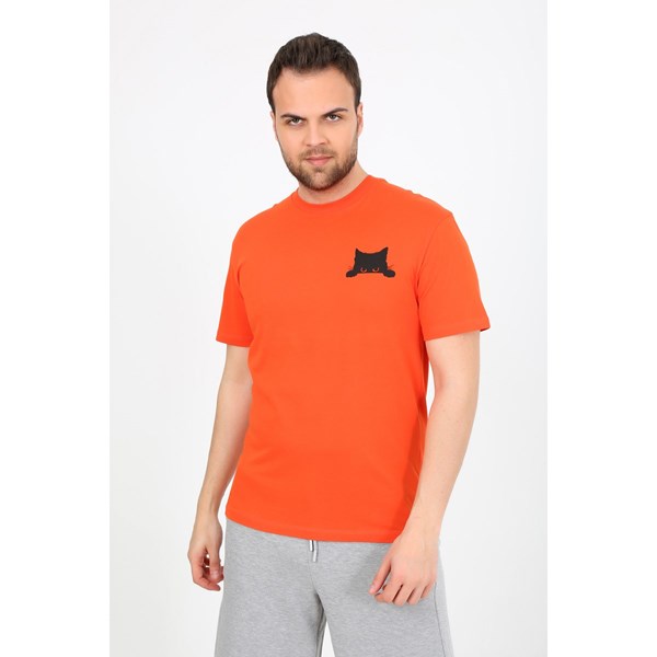 Erkek T-shirt Moonsports Erkek Kedi Baskılı Tshirt Ürün Kodu: M2321061-1037
