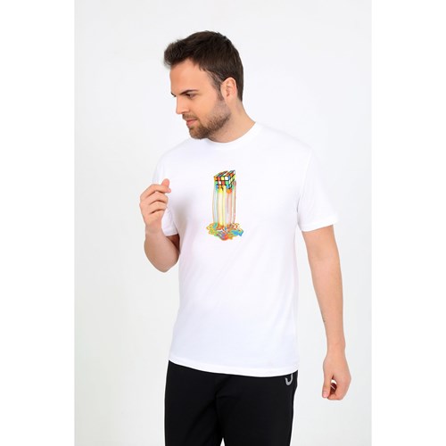 Erkek T-shirt Moonsports Erkek Küp Baskılı Tshirt Ürün Kodu: M2321064-025