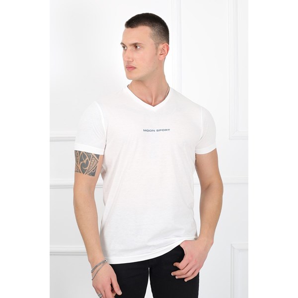 Erkek T-shirt Moon Erkek Logolu Basic  Tshirt Ürün Kodu: m222210610-ECR