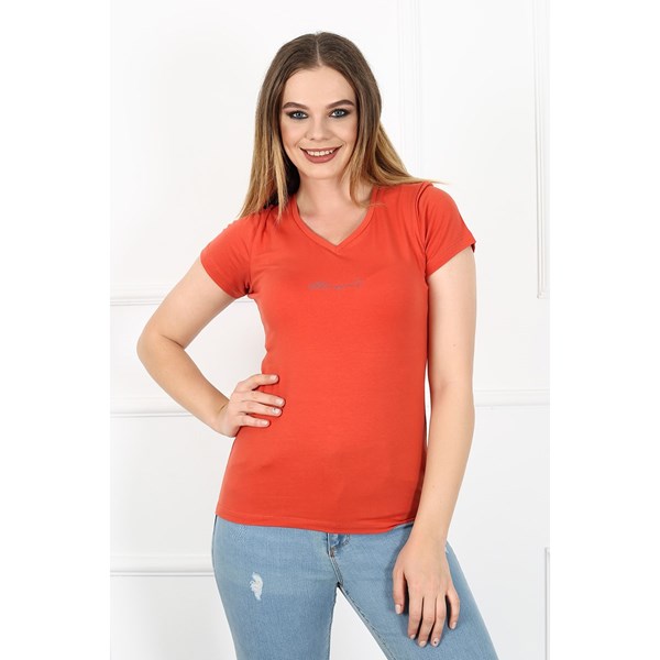 Kadın T-shirt Loya Kadın Basic  Tshirt Ürün Kodu: m222220611-DRKORNJ