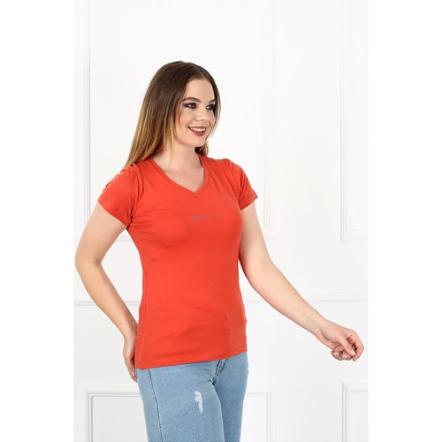 Kadın T-shirt Loya Kadın Basic  Tshirt Ürün Kodu: m222220611-DRKORNJ